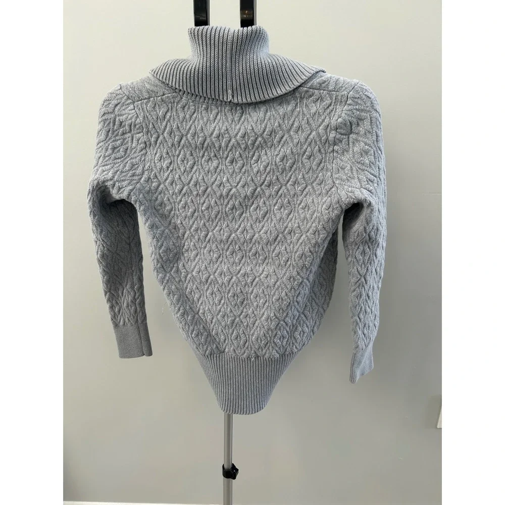Victoria's Secret Light Gray Cable Knit Shawl Collar Cardigan Sweater Size Small